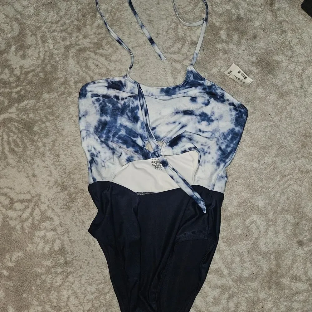 Aeropostale Women's Blue and Navy Swimsuit-one-piece